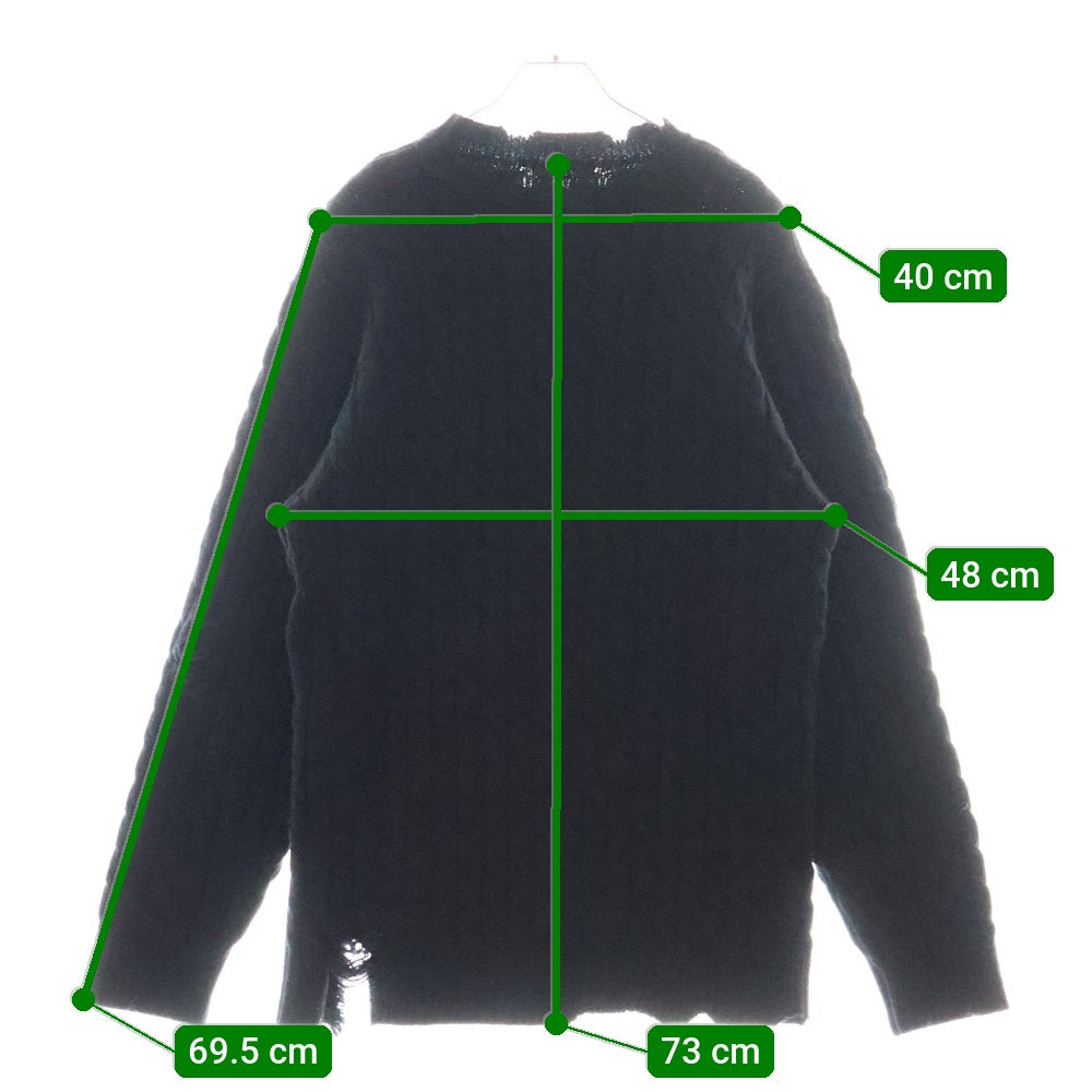 UNDERCOVER(アンダーカバー) 24AW ダメージケーブルニット ネイビー UP2D4901