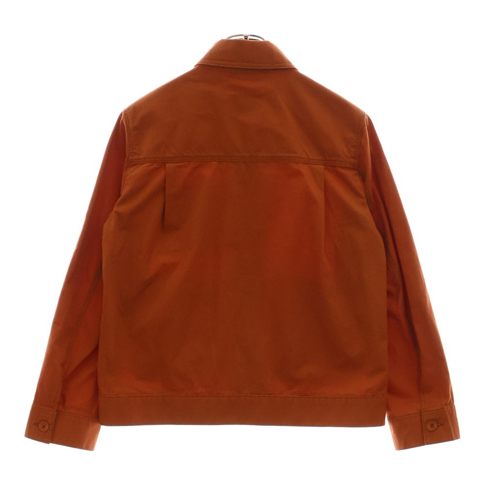 LACOSTE(ラコステ) ブランド ロゴワッペン ライトウェイトコットンツイル 長袖ワークジャケット オレンジ BF0231