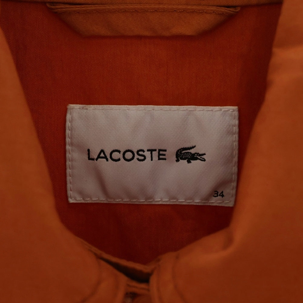 LACOSTE(ラコステ) ブランド ロゴワッペン ライトウェイトコットンツイル 長袖ワークジャケット オレンジ BF0231