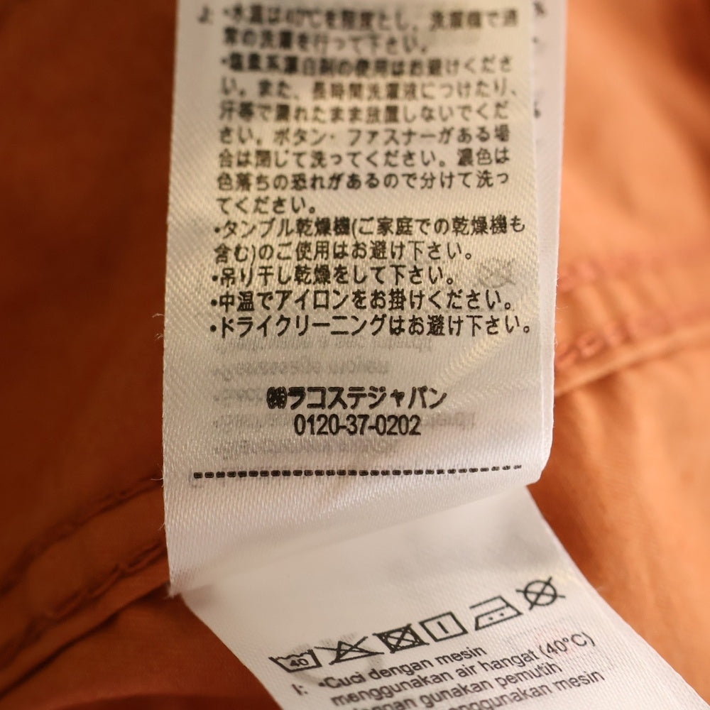 LACOSTE(ラコステ) ブランド ロゴワッペン ライトウェイトコットンツイル 長袖ワークジャケット オレンジ BF0231