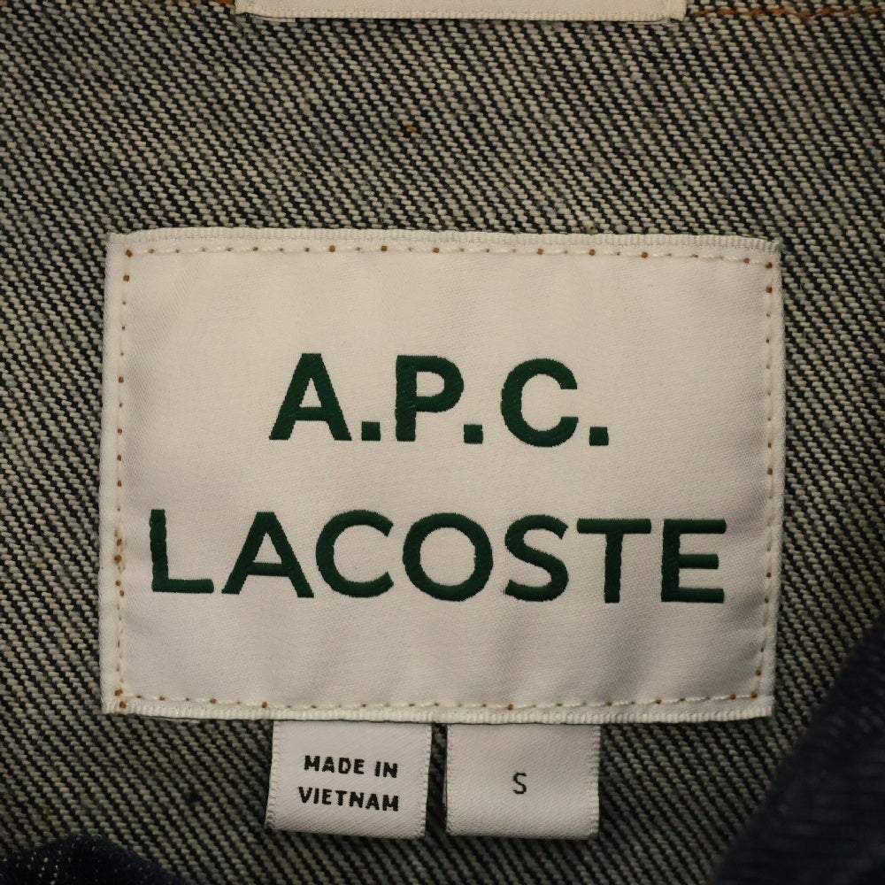 LACOSTE(ラコステ) x A.P.C. Uni Hooded Cotton Denim Jacket ハーフジップ フード付き コットンデニム ジャケット インディゴ BH4561