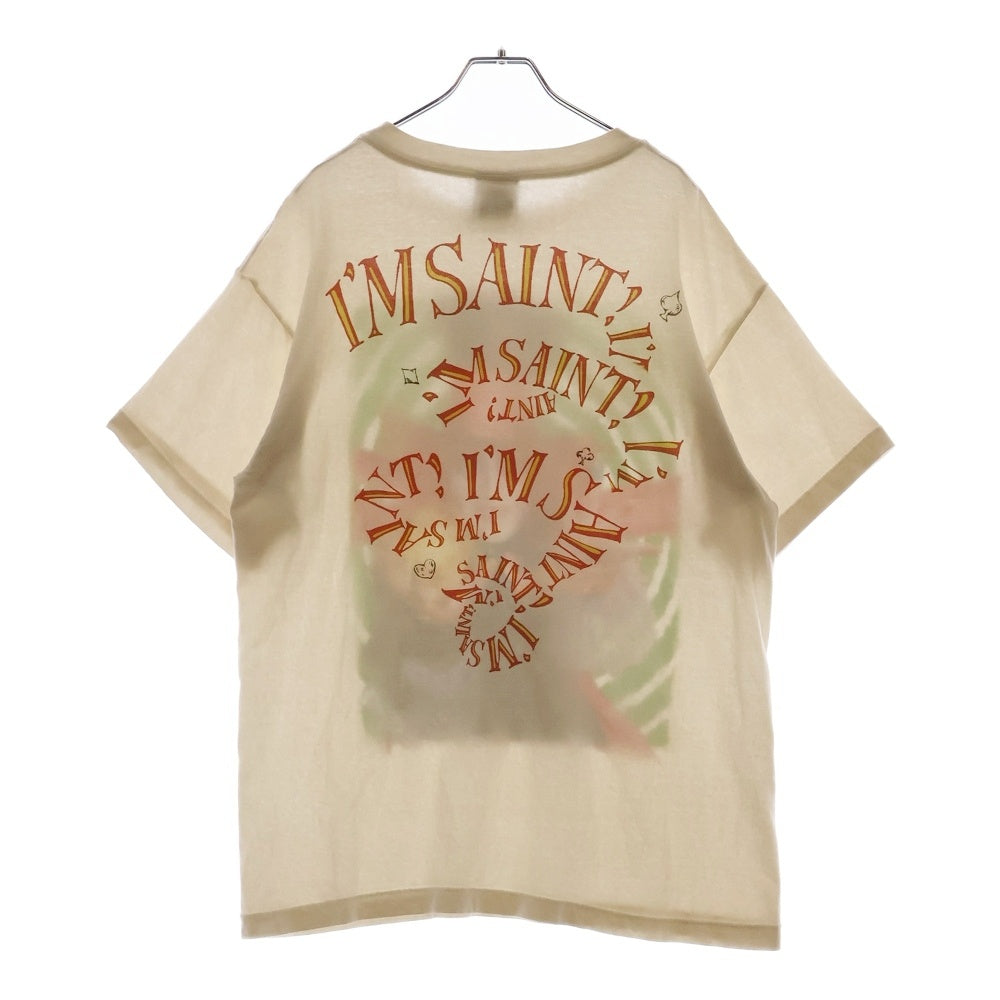 SAINT MICHAEL(セントマイケル) 23AW MAD HATTER マッドハッター 半袖プリントTシャツカットソー ホワイト SM-A23-0000-C25