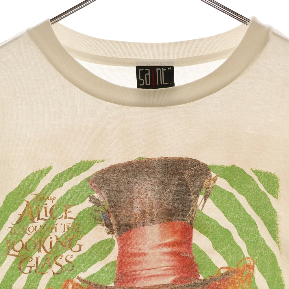 SAINT MICHAEL(セントマイケル) 23AW MAD HATTER マッドハッター 半袖プリントTシャツカットソー ホワイト SM-A23-0000-C25