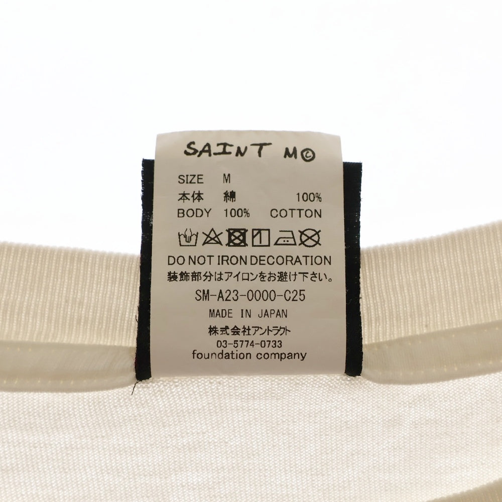 SAINT MICHAEL(セントマイケル) 23AW MAD HATTER マッドハッター 半袖プリントTシャツカットソー ホワイト SM-A23-0000-C25