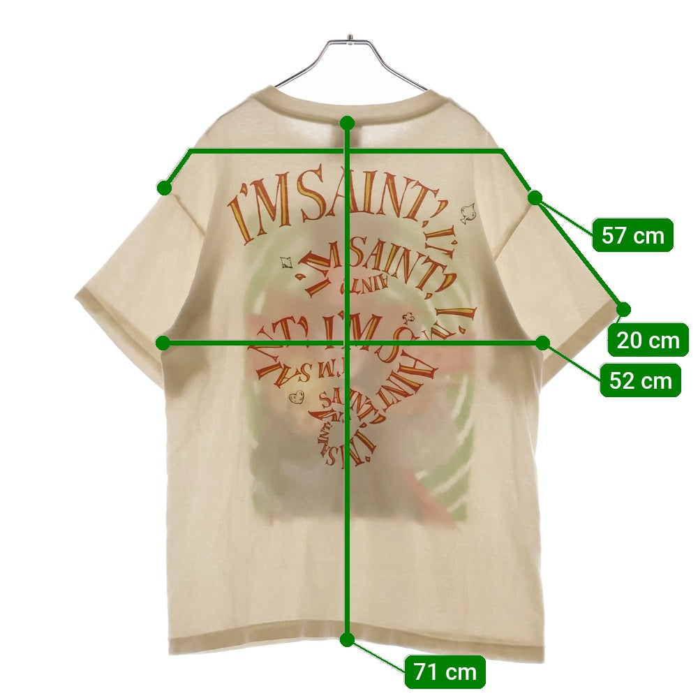 SAINT MICHAEL(セントマイケル) 23AW MAD HATTER マッドハッター 半袖プリントTシャツカットソー ホワイト SM-A23-0000-C25