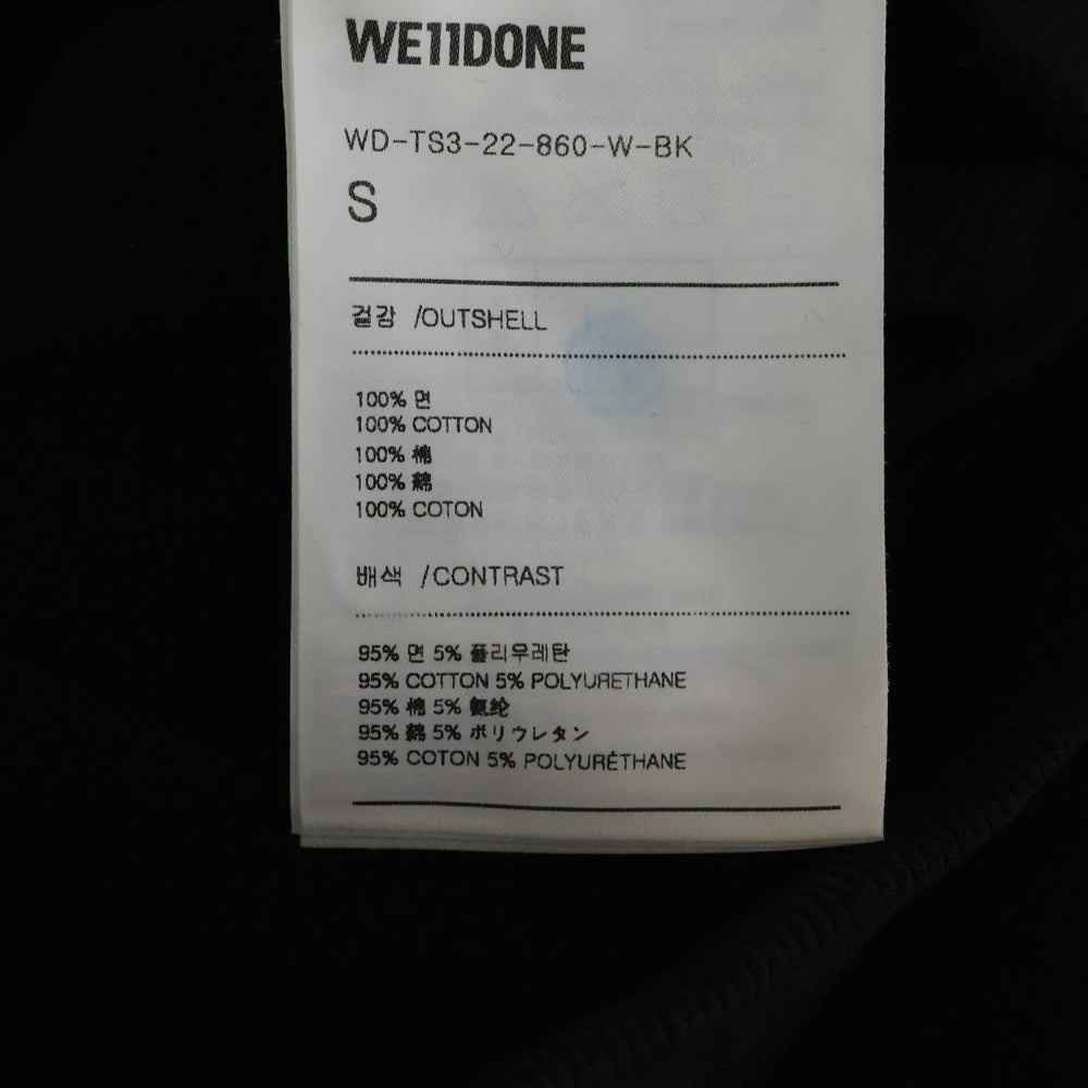 we11done(ウェルダン) クロップド丈ロゴプリントスウェットトレーナー ブラック WD-TS3-22-860-W-BK レディース