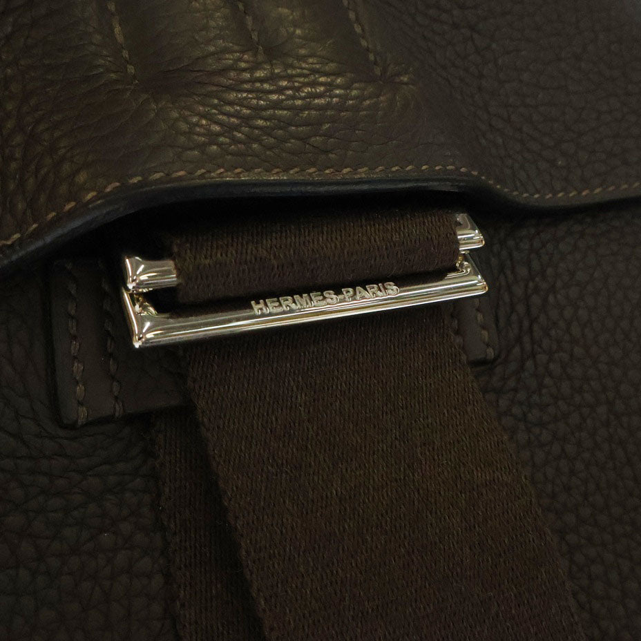 HERMES(エルメス) チベットバーティカルTGM □H刻印 フラップショルダーバッグ ブラウン