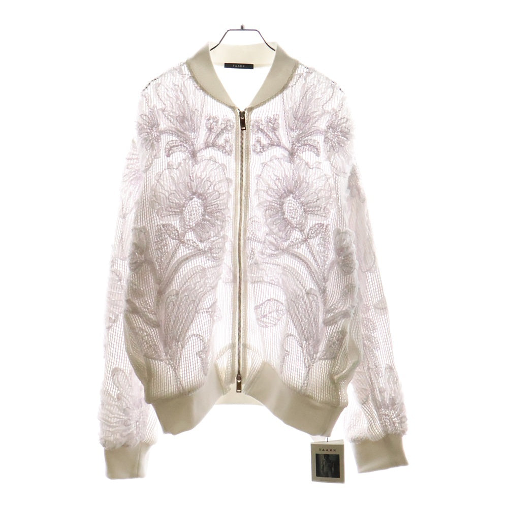 TAAKK(ターク) 25SS MESH EMBROIDERY ZIP BLOUSON TA25SS-BL007 メッシュエンブロイダリー ジップアップブルゾン ジャケット ホワイト