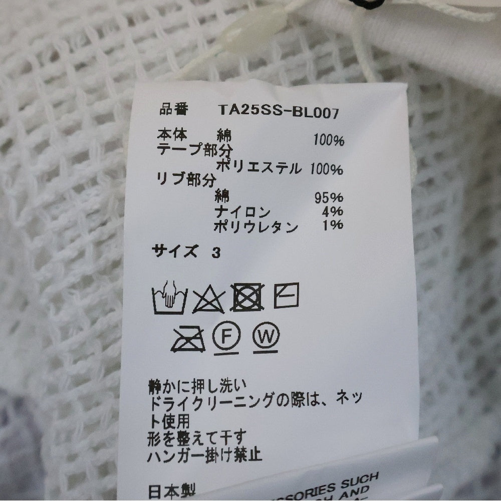 TAAKK(ターク) 25SS MESH EMBROIDERY ZIP BLOUSON TA25SS-BL007 メッシュエンブロイダリー ジップアップブルゾン ジャケット ホワイト