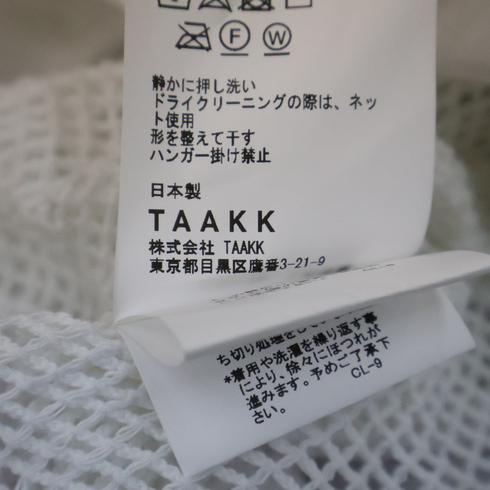 TAAKK(ターク) 25SS MESH EMBROIDERY ZIP BLOUSON TA25SS-BL007 メッシュエンブロイダリー ジップアップブルゾン ジャケット ホワイト