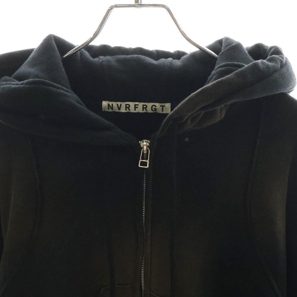 NVRFRGT(ネバーフォーゲット) STUDIOUS 別注 PANELLED ZIP UP HOODIE EXST242T01 ステュディオス 別注 ヴィンテージ加工 パネル ジップアップフーディパーカー ブラック