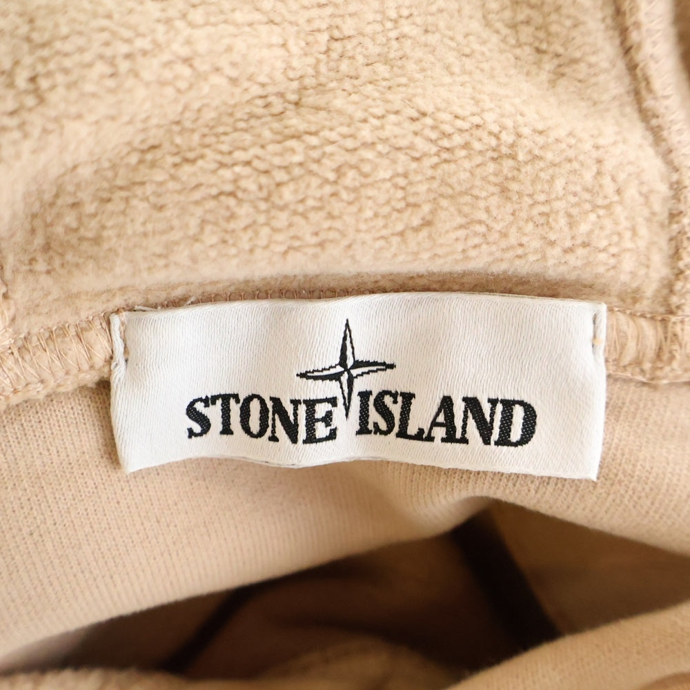 STONE ISLAND(ストーンアイランド) BRUSHED COTTON FLEECE 751564120 ロゴパッチ プルオーバーパーカー ベージュ