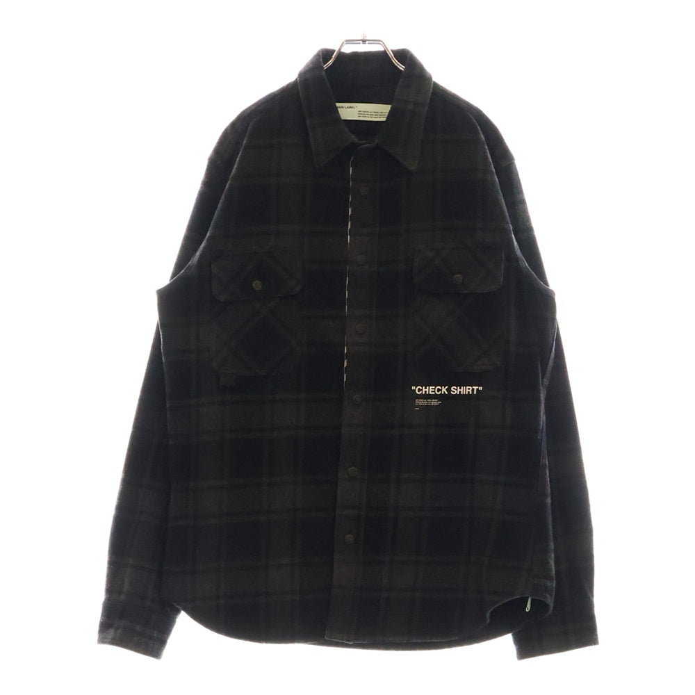 OFF-WHITE(オフホワイト) 18AW Quote Flannel Shirt クオートフランネル チェック シャツ ブラック OMGA060E18A27010