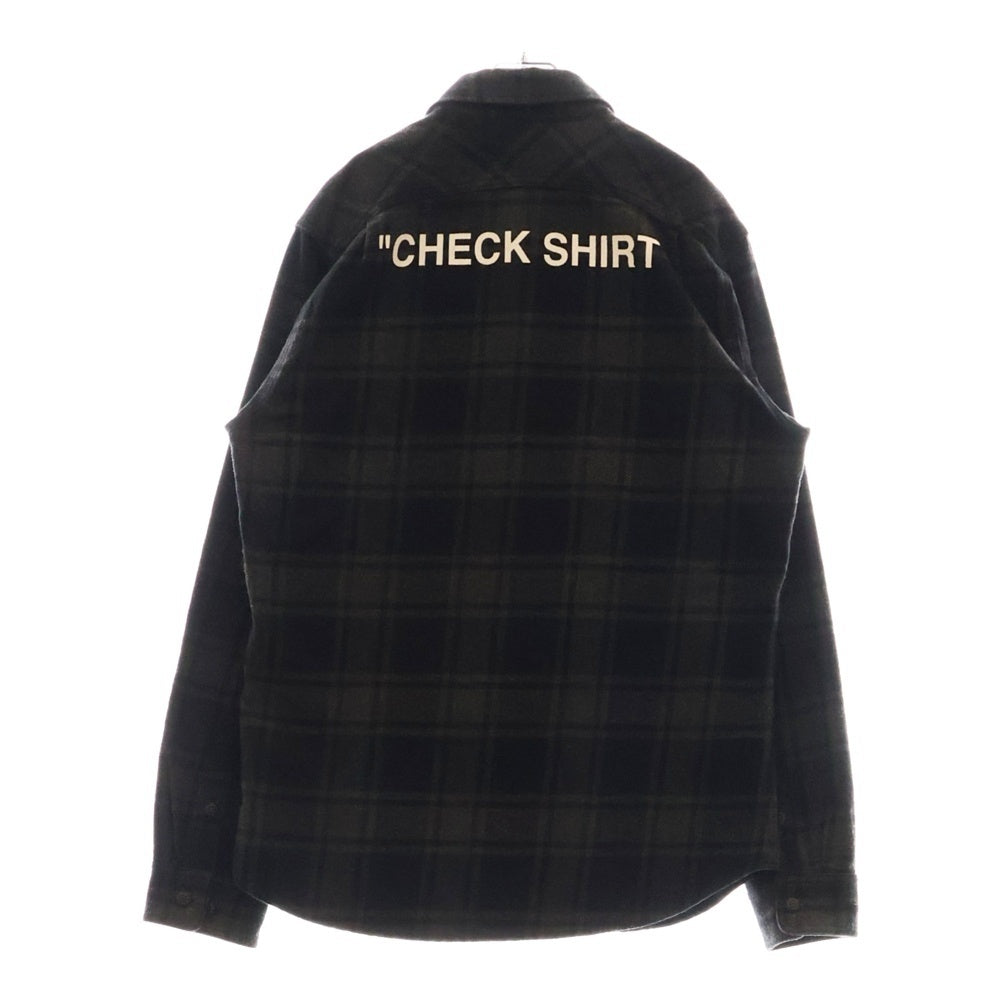 OFF-WHITE(オフホワイト) 18AW Quote Flannel Shirt クオートフランネル チェック シャツ ブラック OMGA060E18A27010