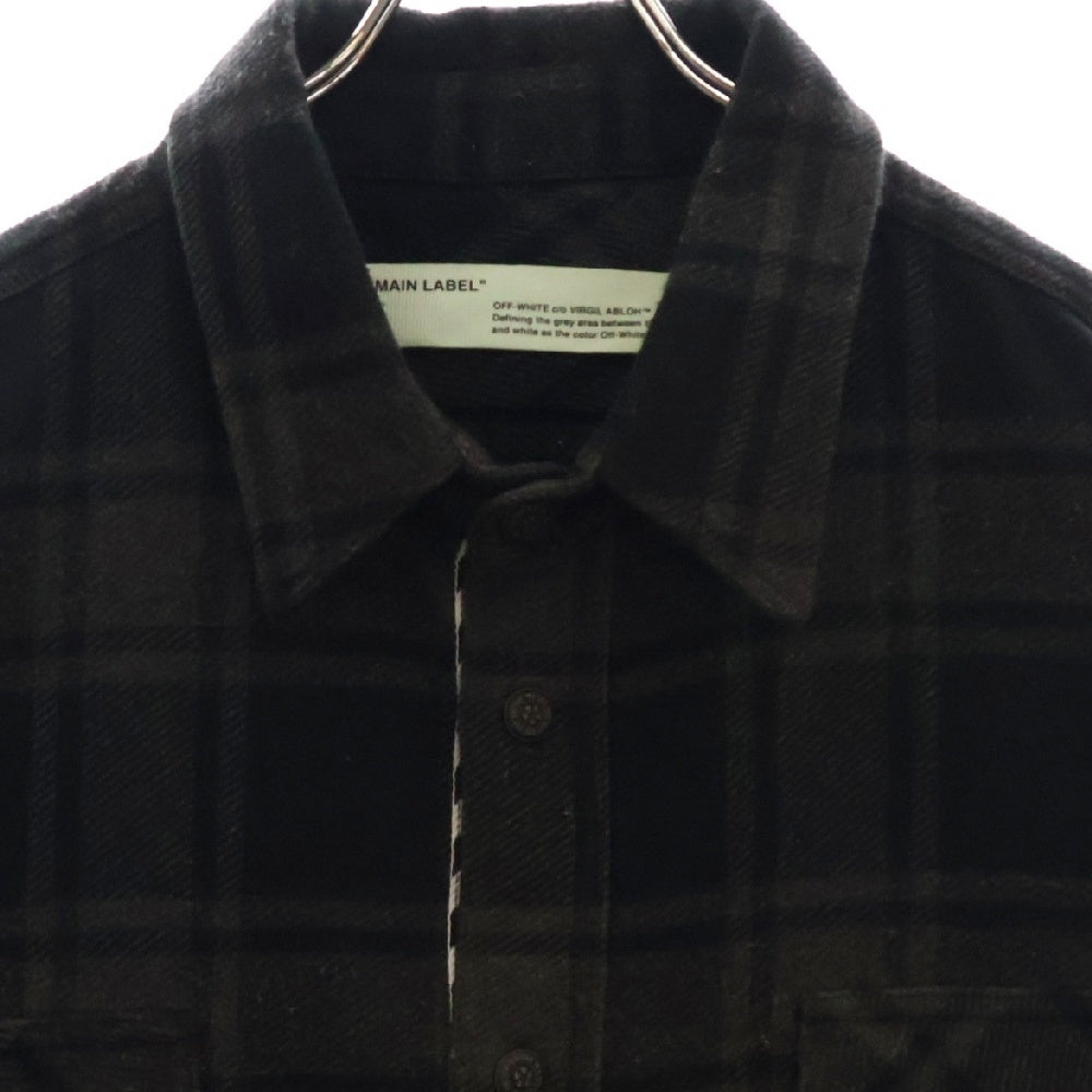 OFF-WHITE(オフホワイト) 18AW Quote Flannel Shirt クオートフランネル チェック シャツ ブラック OMGA060E18A27010