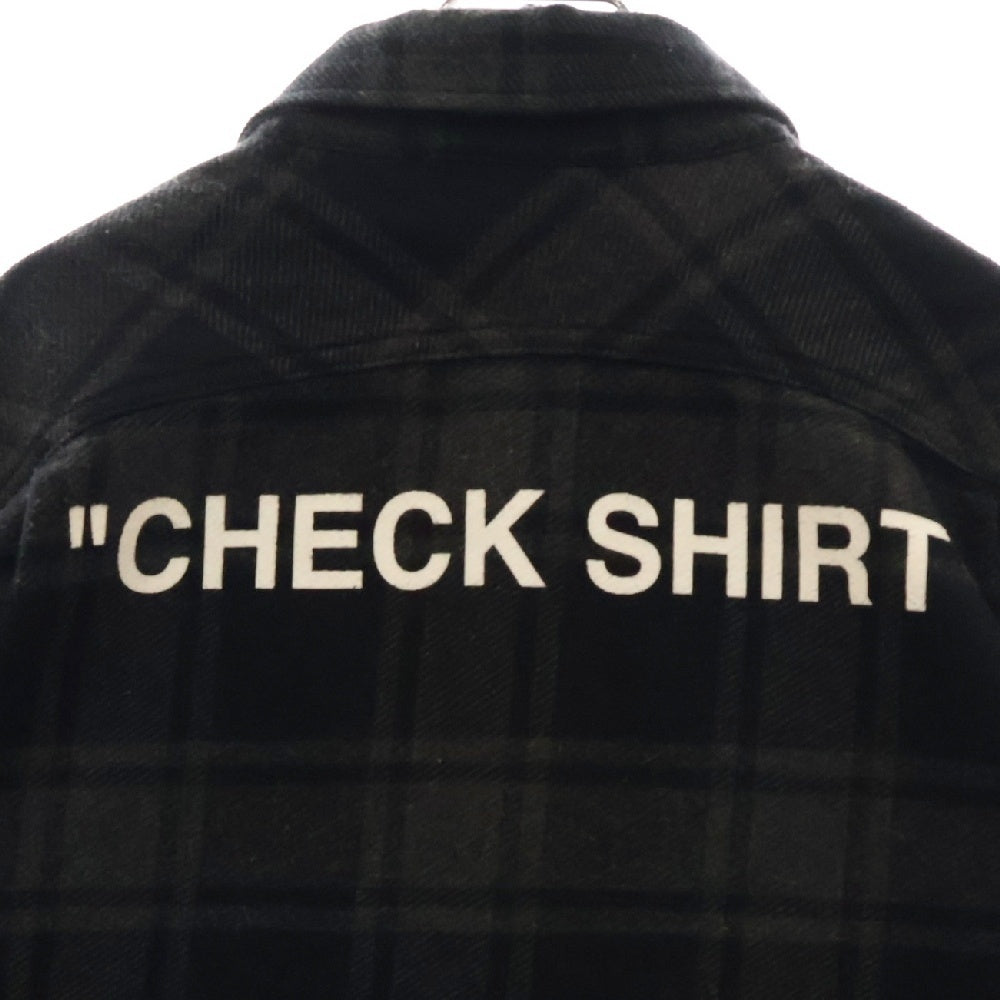 OFF-WHITE(オフホワイト) 18AW Quote Flannel Shirt クオートフランネル チェック シャツ ブラック OMGA060E18A27010