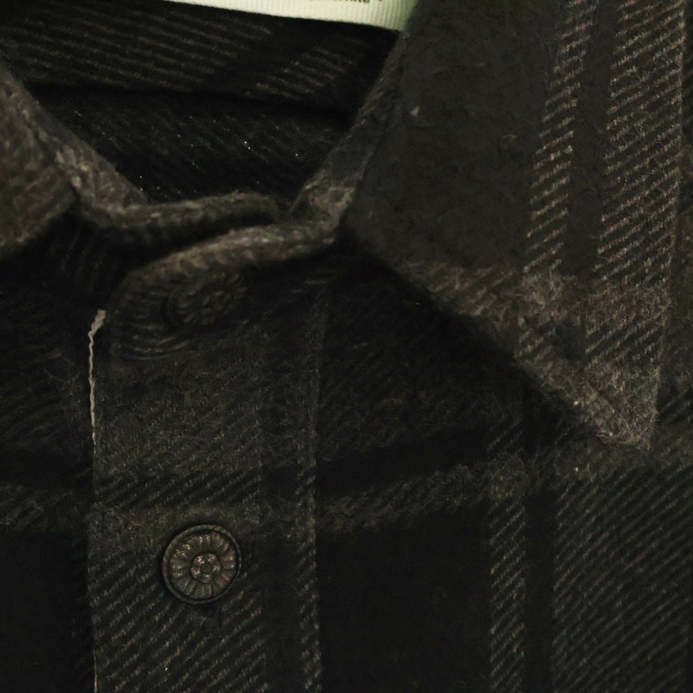 OFF-WHITE(オフホワイト) 18AW Quote Flannel Shirt クオートフランネル チェック シャツ ブラック OMGA060E18A27010