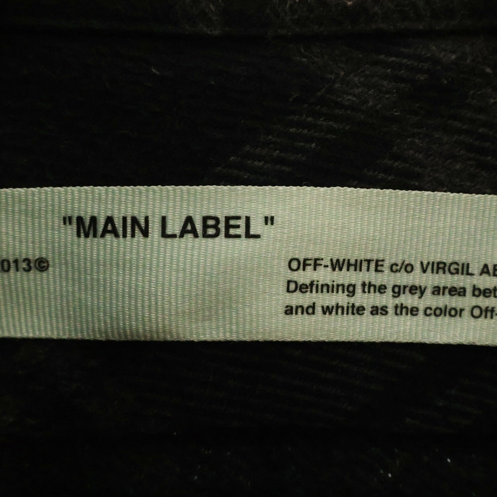 OFF-WHITE(オフホワイト) 18AW Quote Flannel Shirt クオートフランネル チェック シャツ ブラック OMGA060E18A27010