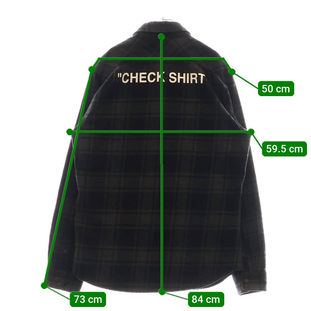 OFF-WHITE(オフホワイト) 18AW Quote Flannel Shirt クオートフランネル チェック シャツ ブラック OMGA060E18A27010