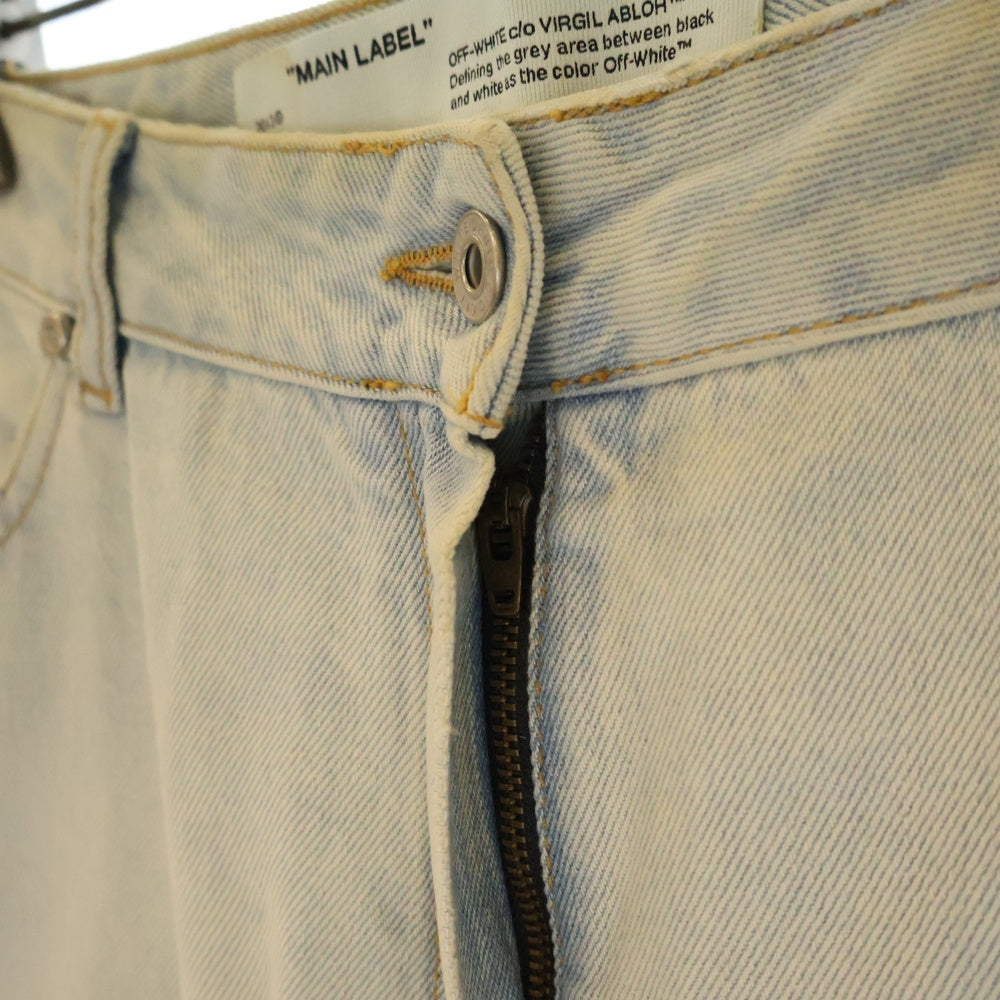 OFF-WHITE(オフホワイト) Contrast Hem Mid-Rise Denim Jeans コントラスト ミッドデニムパンツ ジーンズ ライトブルー OWYA004R207730687100 レディース