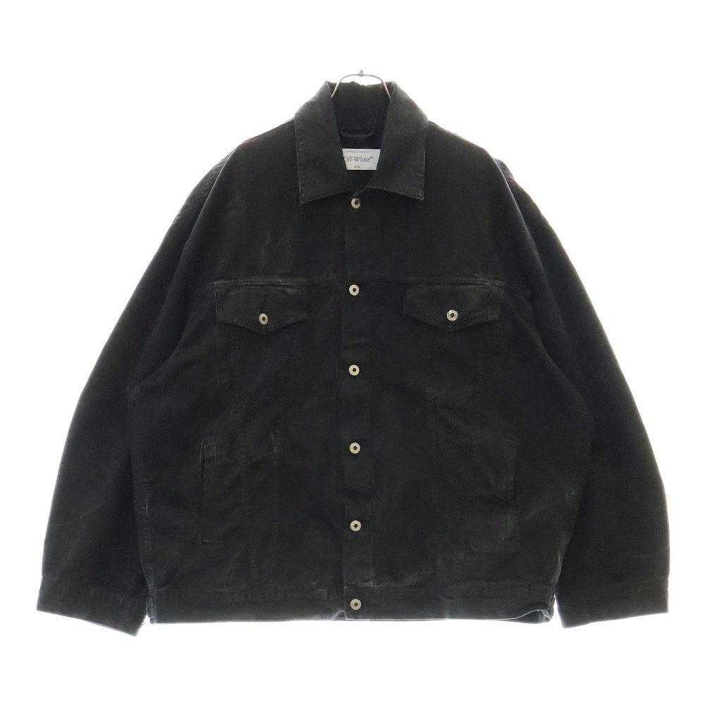 OFF-WHITE(オフホワイト) 23AW DENIM JACKET ユーズド加工デニムジャケット ブラック OMEV015F23FAB001
