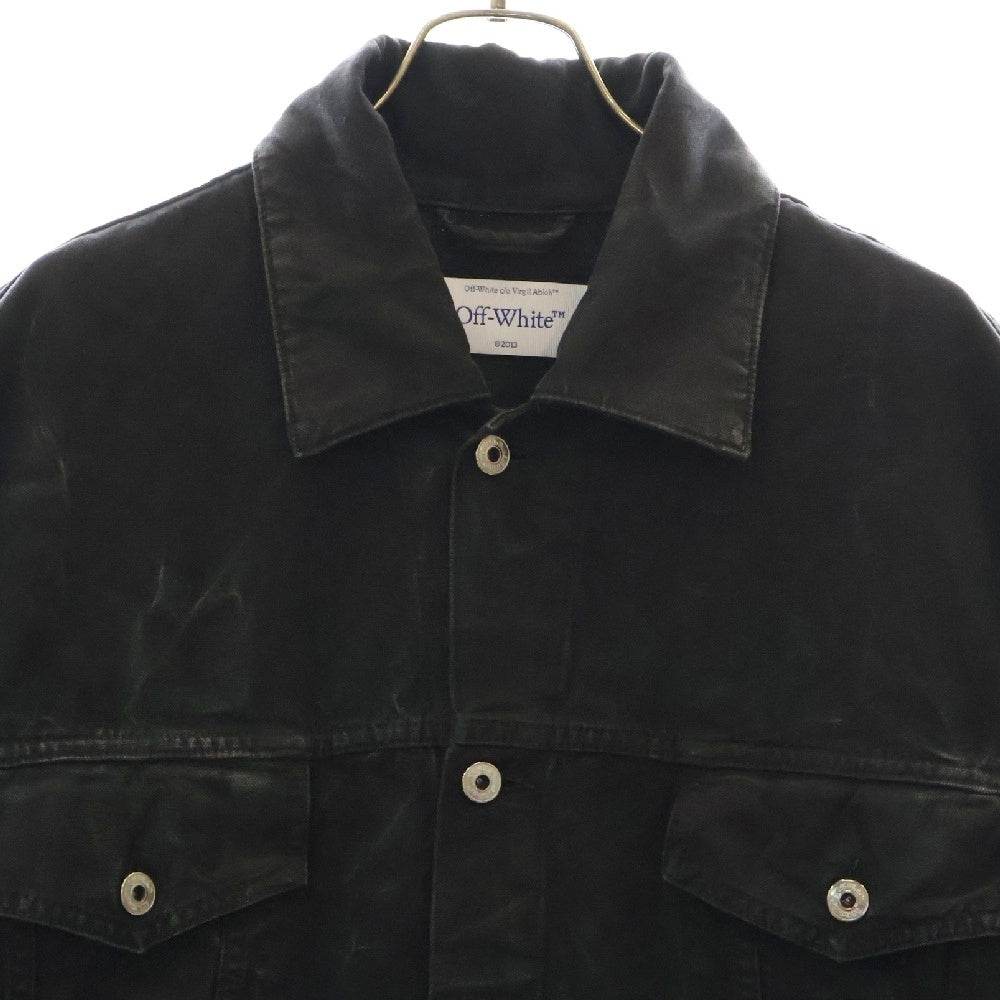 OFF-WHITE(オフホワイト) 23AW DENIM JACKET ユーズド加工デニムジャケット ブラック OMEV015F23FAB001