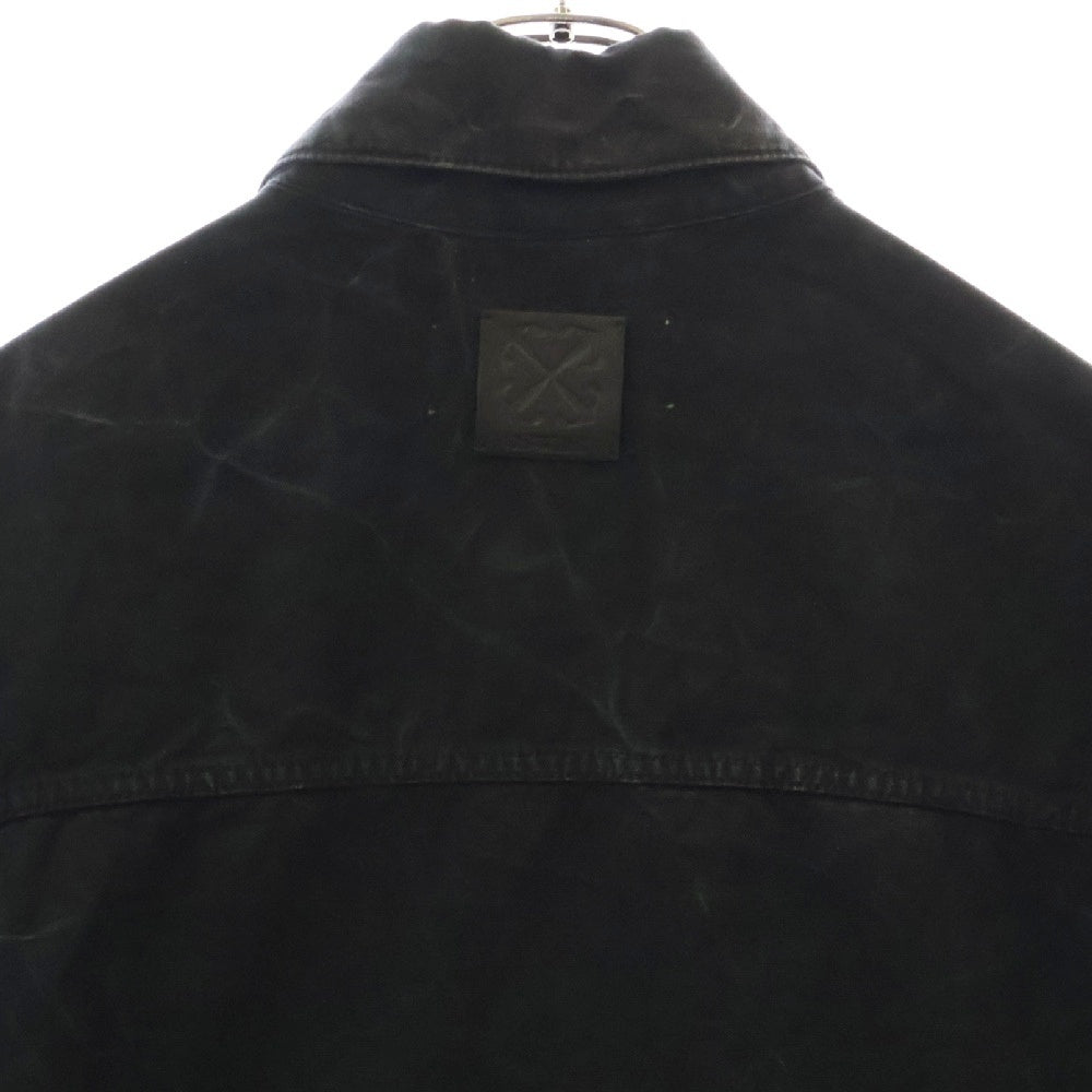 OFF-WHITE(オフホワイト) 23AW DENIM JACKET ユーズド加工デニムジャケット ブラック OMEV015F23FAB001