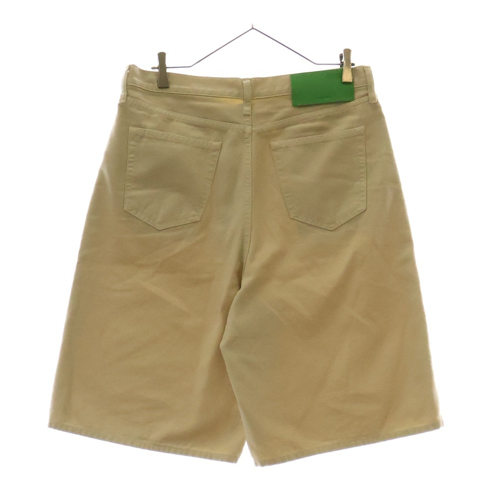 OFF-WHITE(オフホワイト) 23AW Logo Embroidered Button Detailed Shorts エンブロイダリーロゴ ショーツ デニムハーフパンツ ベージュ OMCB084S23FAB001