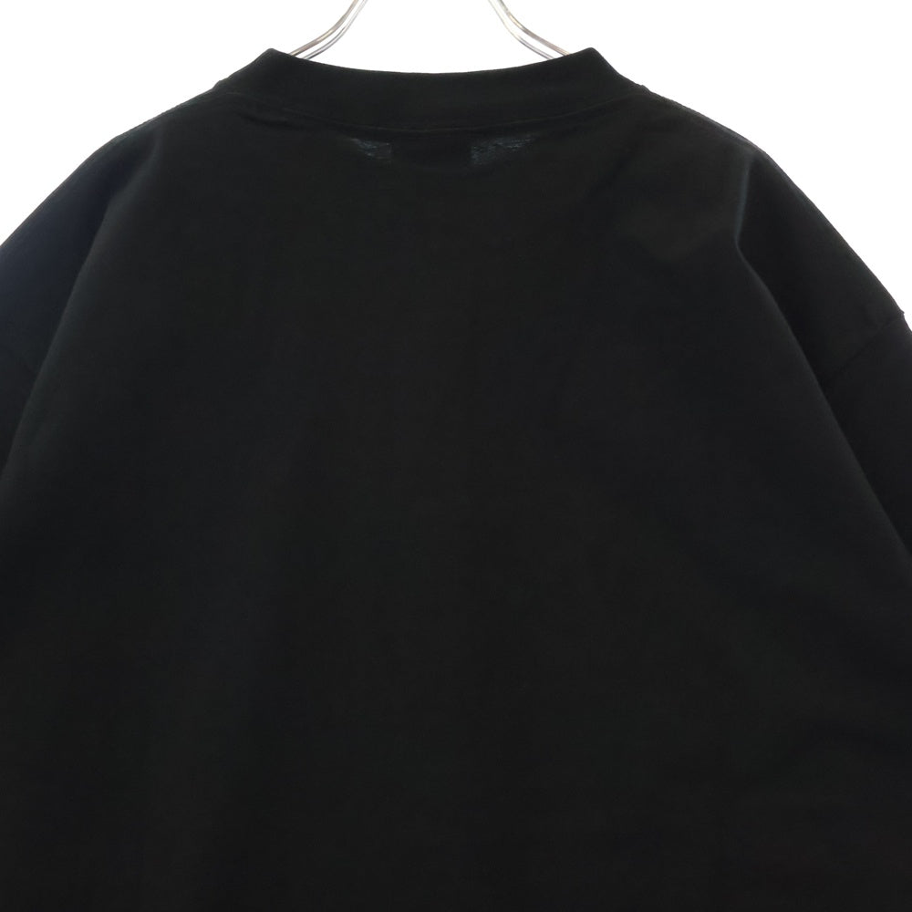 BALENCIAGA(バレンシアガ) フロントブランドロゴ刺繍 半袖Tシャツカットソー ブラック 802038 TMVA5