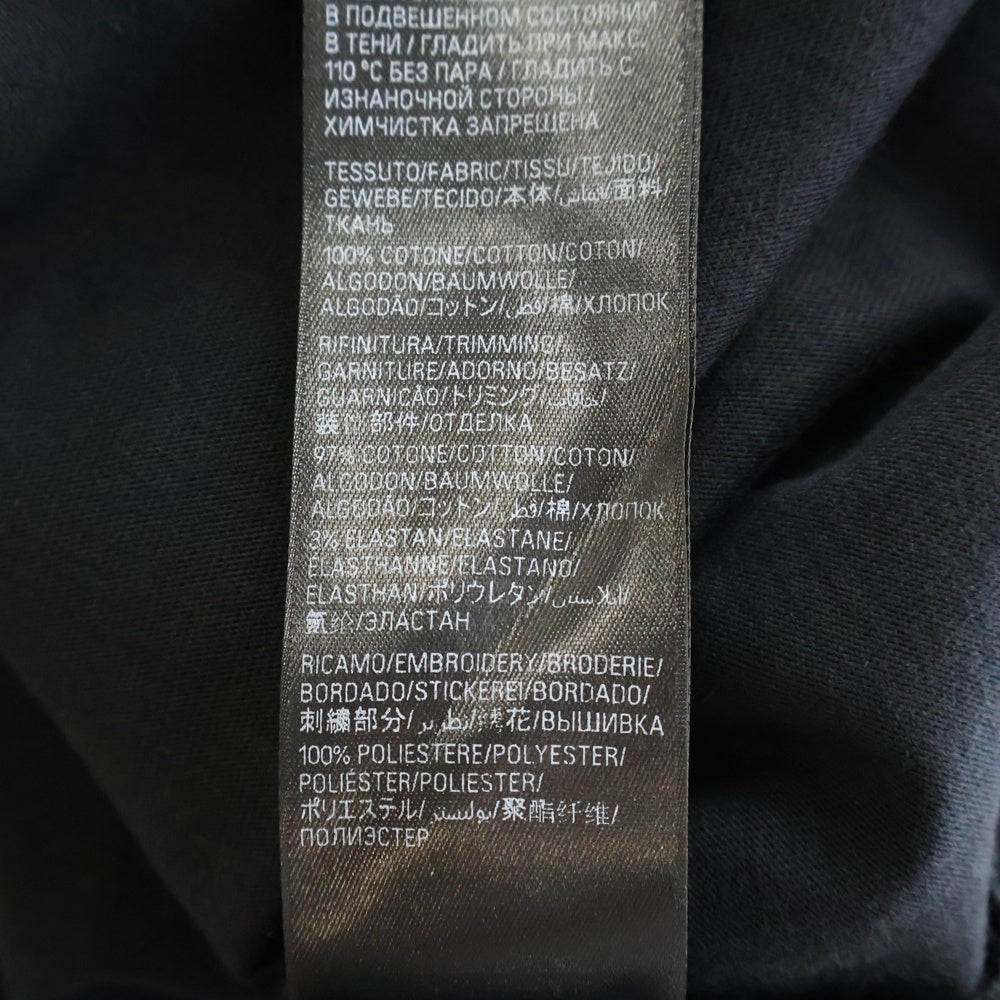 BALENCIAGA(バレンシアガ) フロントブランドロゴ刺繍 半袖Tシャツカットソー ブラック 802038 TMVA5