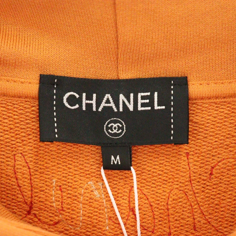 CHANEL(シャネル) ×Pharrell Williams 19SS×ファレル・ウィリアムス ビジュー装飾 ココマークプルオーバーパーカー フーディー オレンジ P61050K 46831
