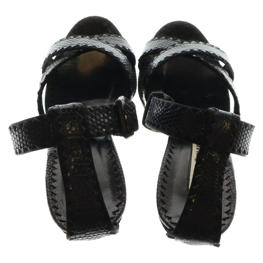 MANOLO BLAHNIK(マノロブラニク) アンクルストラップ ヒールシューズ サンダル レディース ブラック