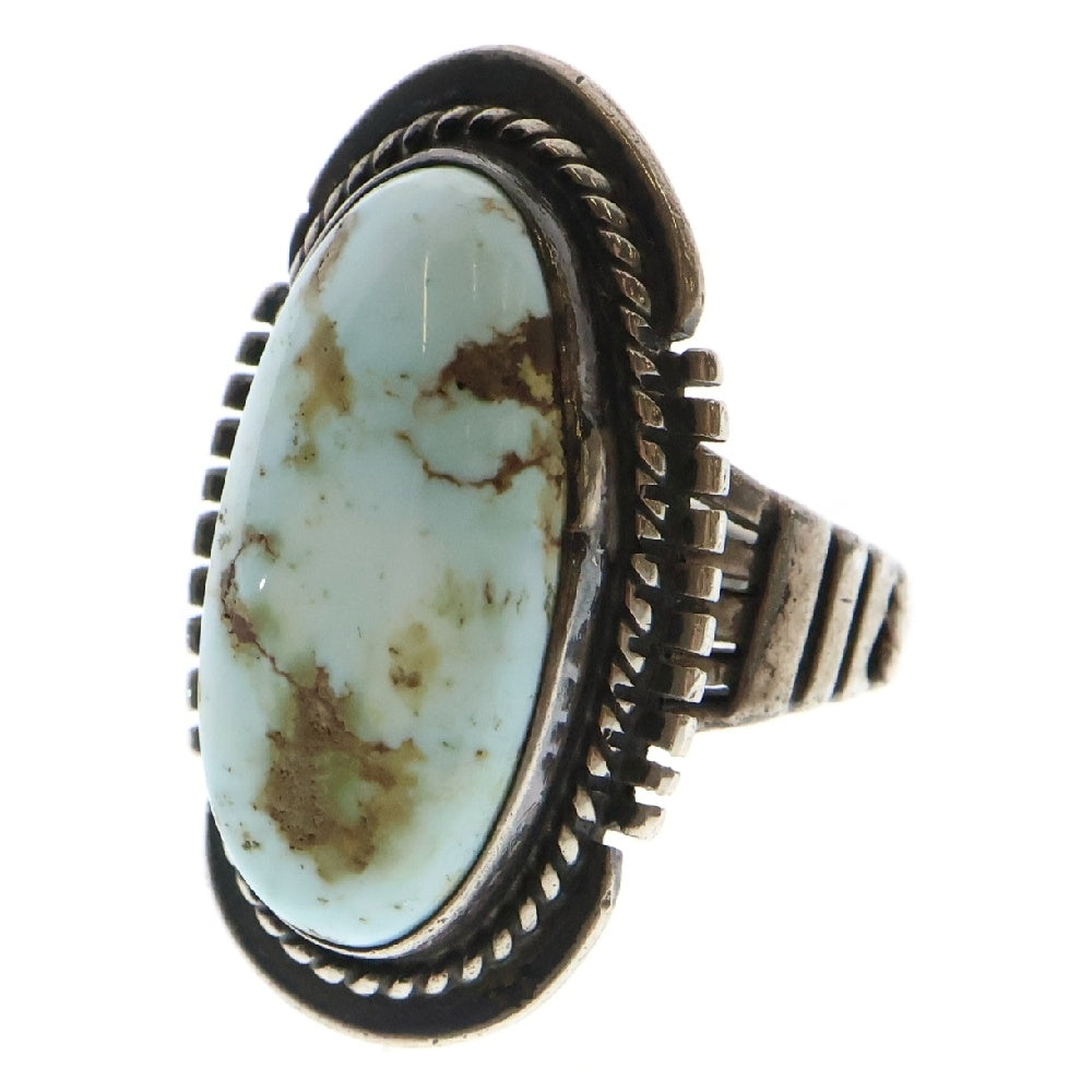 INDIAN JEWELRY(インディアンジュエリー) ナバホ族 ターコイズ オーバル リング ターコイズブルー/シルバー