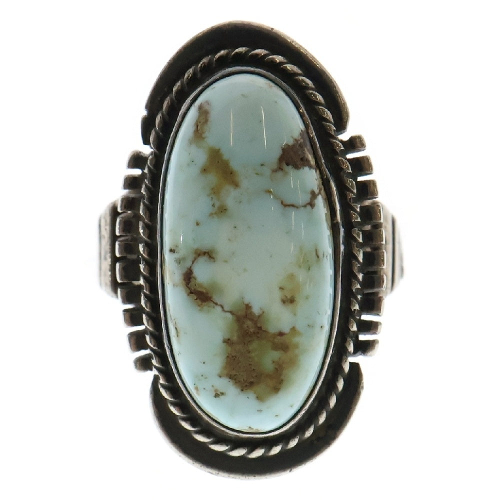 INDIAN JEWELRY(インディアンジュエリー) ナバホ族 ターコイズ オーバル リング ターコイズブルー/シルバー