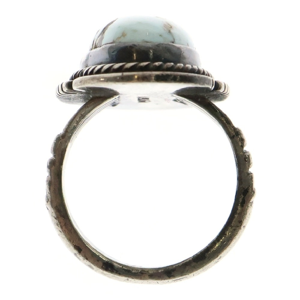 INDIAN JEWELRY(インディアンジュエリー) ナバホ族 ターコイズ オーバル リング ターコイズブルー/シルバー