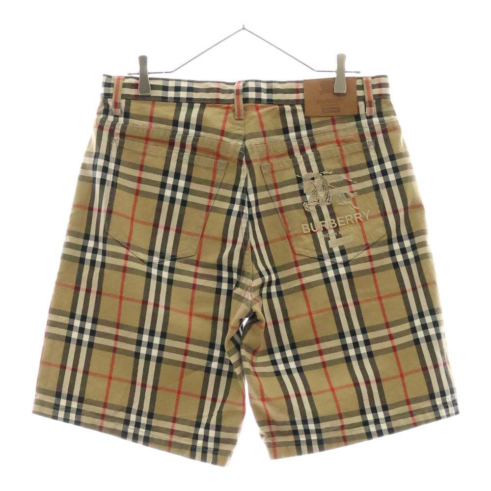 SUPREME(シュプリーム) 22SS ×BURBERRY Denim Shorts バーバリー チェック柄 ショーツ ハーフパンツ ベージュ