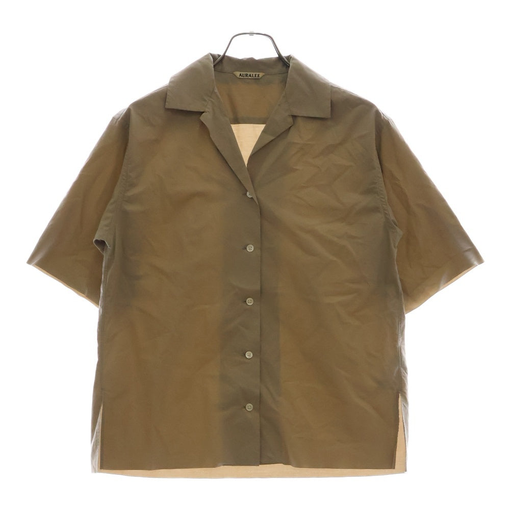 AURALEE(オーラリー) 18SS SELVEDGE WEATHER CLOTH HALF SLEEVED SHIRTS 半袖オープンカラーシャツ ベージュ A8SS05WC