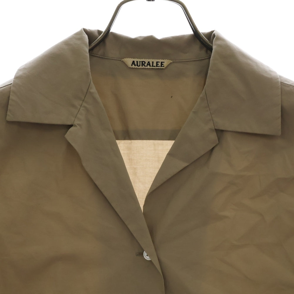 AURALEE(オーラリー) 18SS SELVEDGE WEATHER CLOTH HALF SLEEVED SHIRTS 半袖オープンカラーシャツ ベージュ A8SS05WC