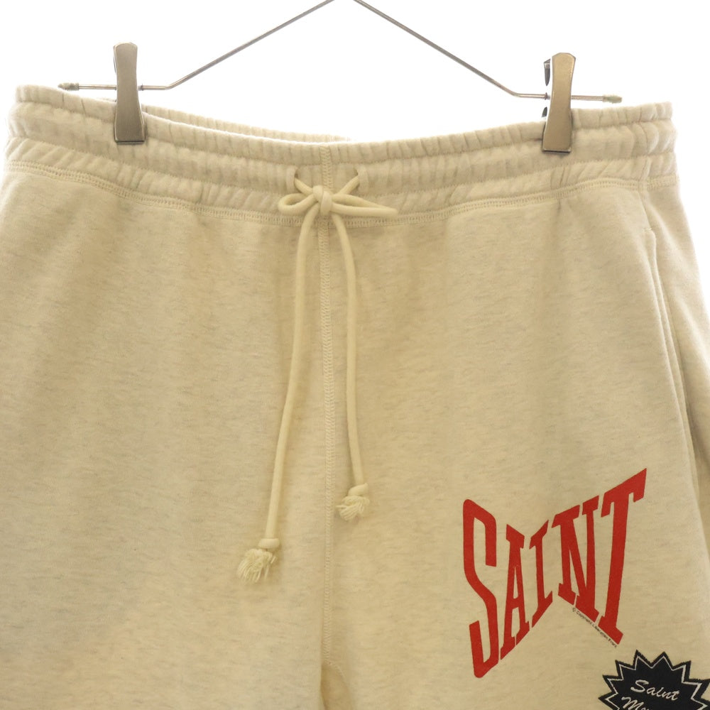 SAINT MICHAEL(セントマイケル) 24SS ロゴ刺繍 スウェットパンツ SM-YS8-0000-043 アイボリー