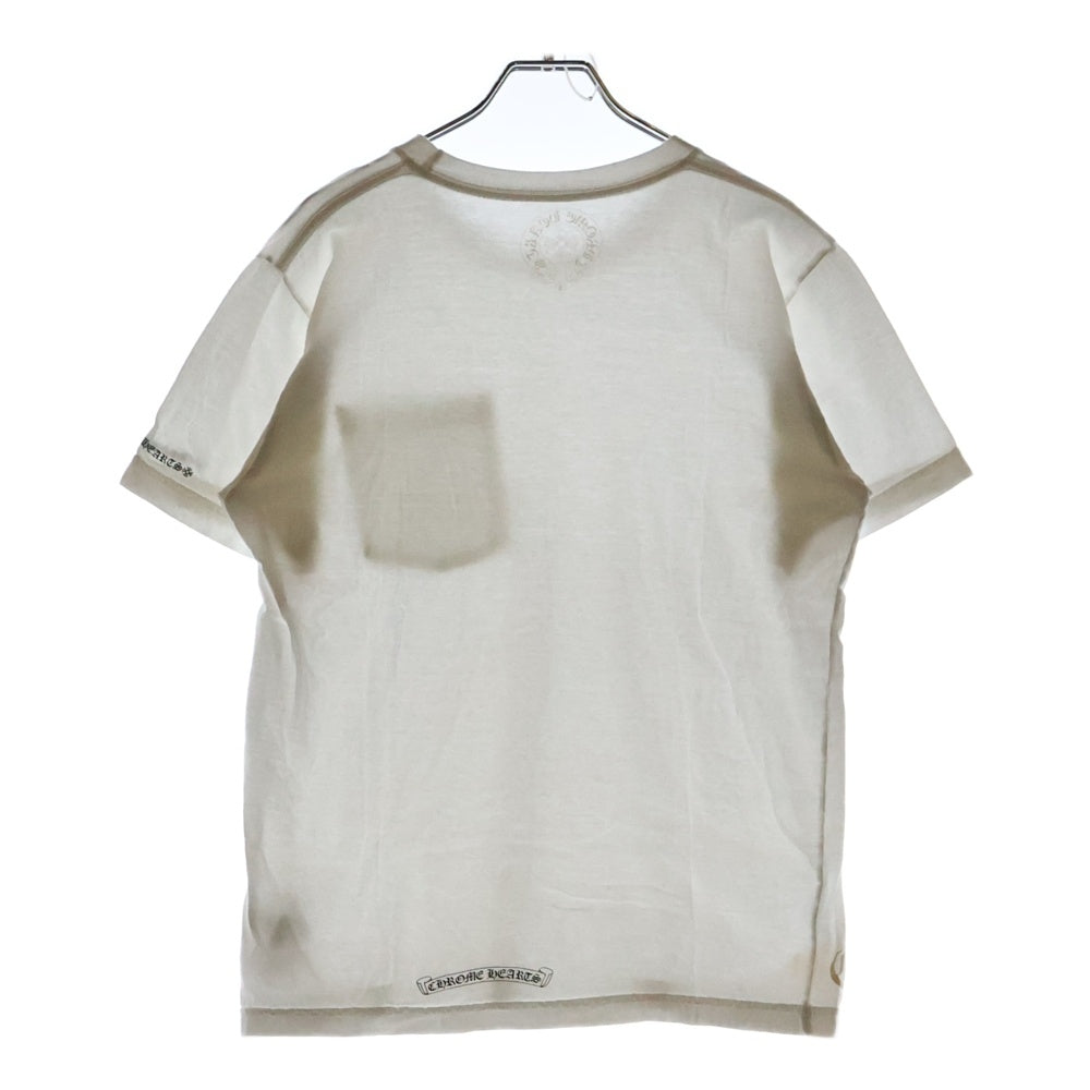 CHROME HEARTS(クロムハーツ) Neck Logo S/S Tee ネック ロゴプリント 半袖Tシャツ カットソー ホワイト