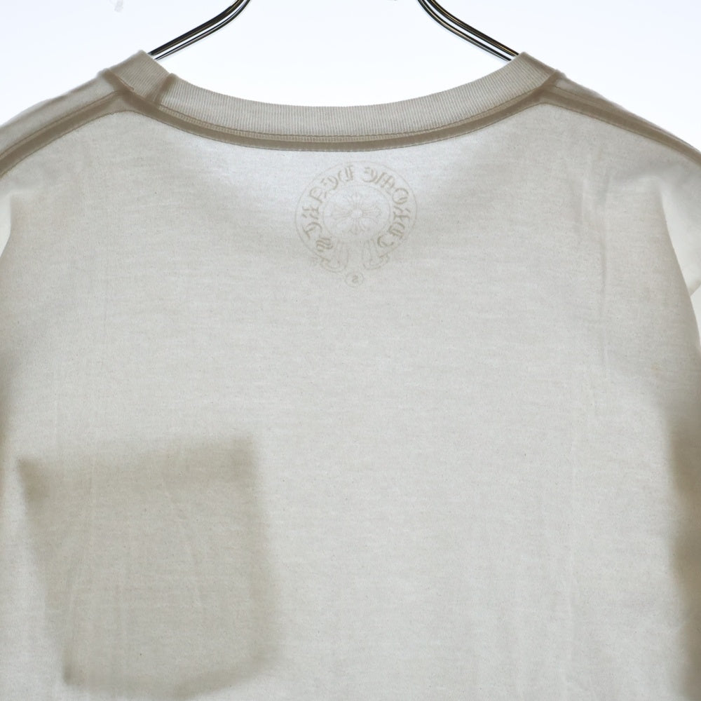 CHROME HEARTS(クロムハーツ) Neck Logo S/S Tee ネック ロゴプリント 半袖Tシャツ カットソー ホワイト