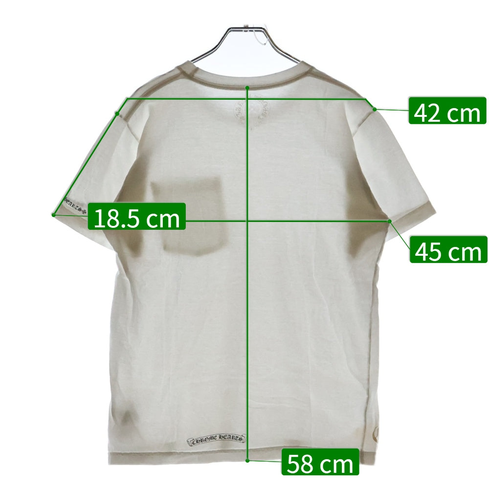 CHROME HEARTS(クロムハーツ) Neck Logo S/S Tee ネック ロゴプリント 半袖Tシャツ カットソー ホワイト