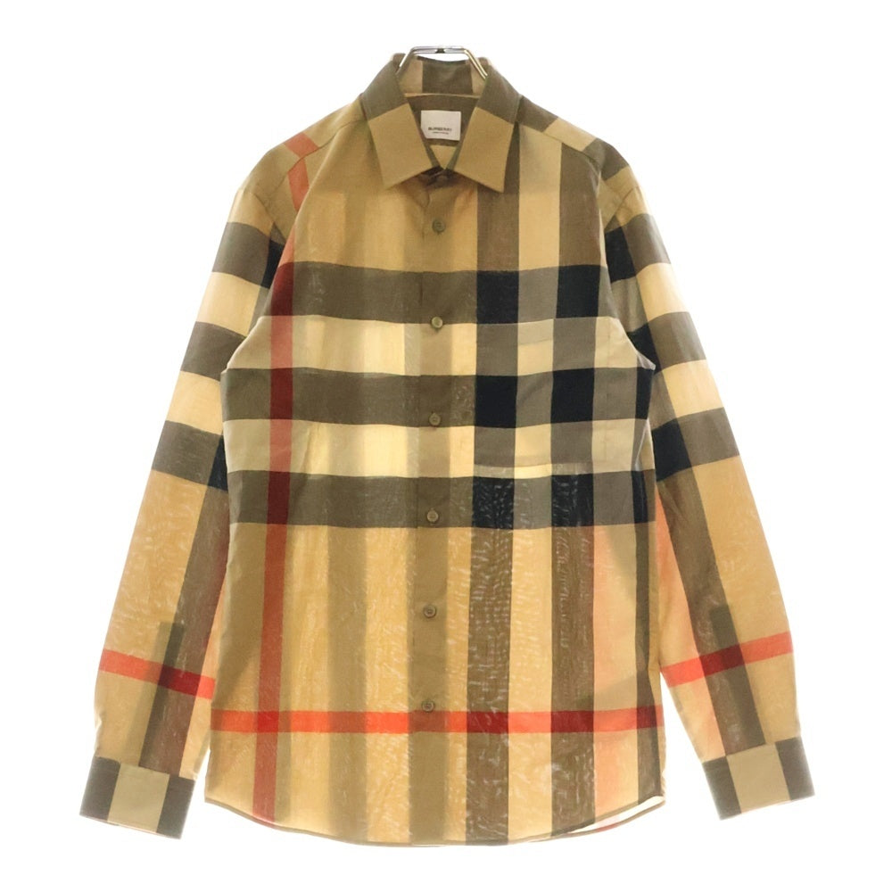 BURBERRY(バーバリー) チェック柄 ボタンアップ ロングスリーブ長袖シャツ 8071445 ベージュ