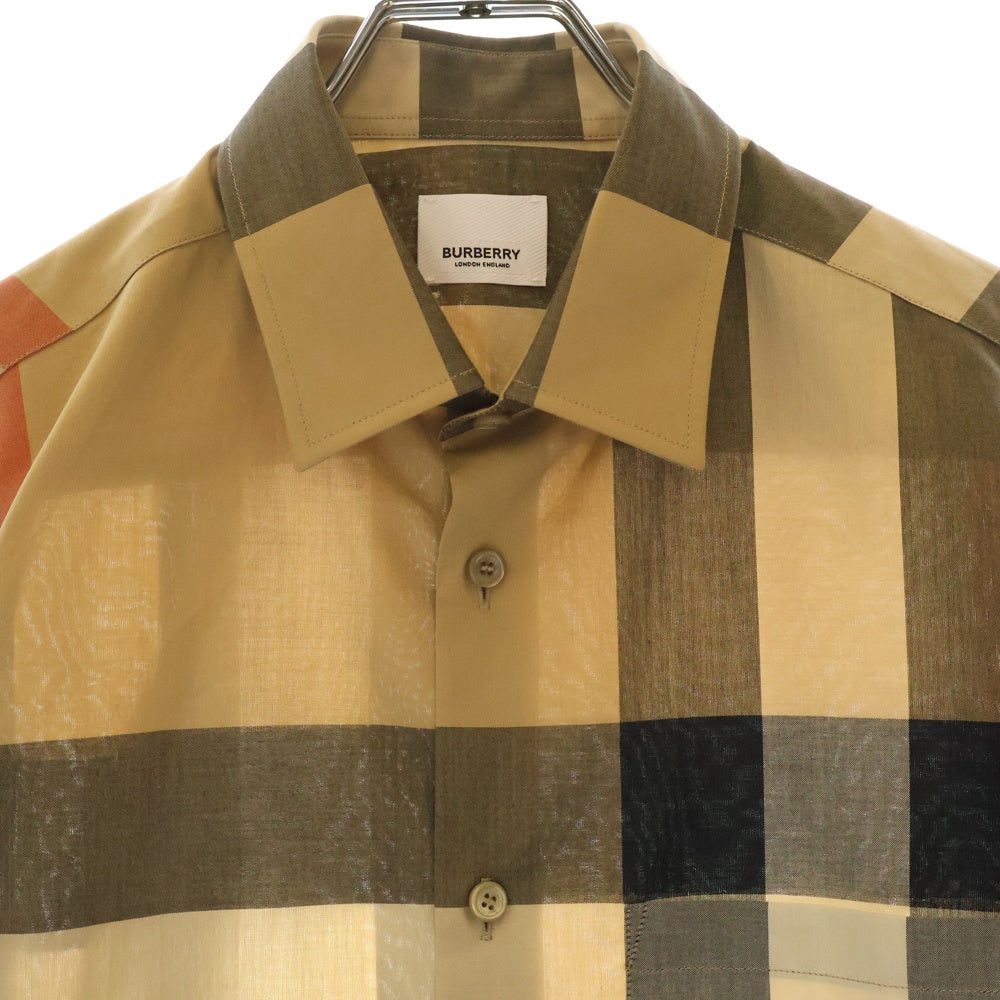 BURBERRY(バーバリー) チェック柄 ボタンアップ ロングスリーブ長袖シャツ 8071445 ベージュ