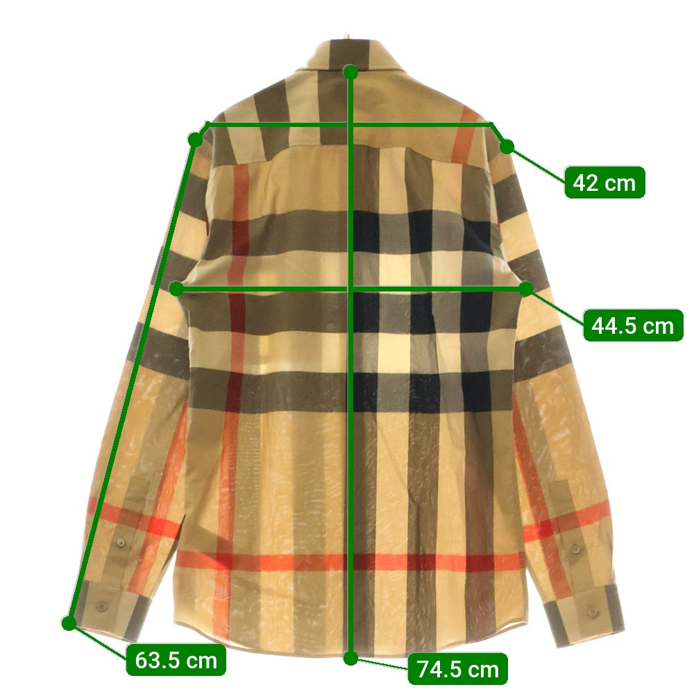 BURBERRY(バーバリー) チェック柄 ボタンアップ ロングスリーブ長袖シャツ 8071445 ベージュ
