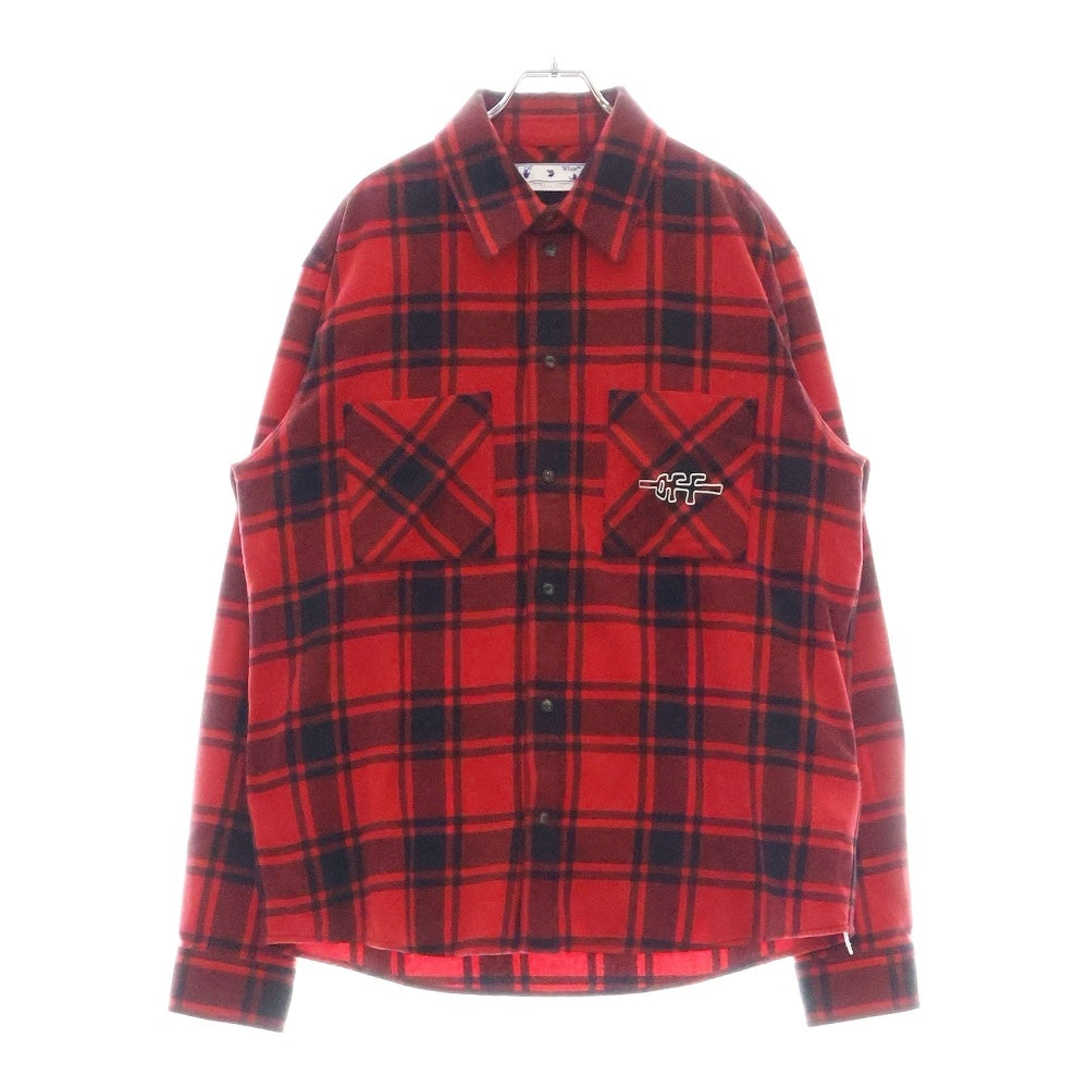 OFF-WHITE(オフホワイト) 22AW ペンキアロー チェック フランネルシャツ レッド 長袖シャツ