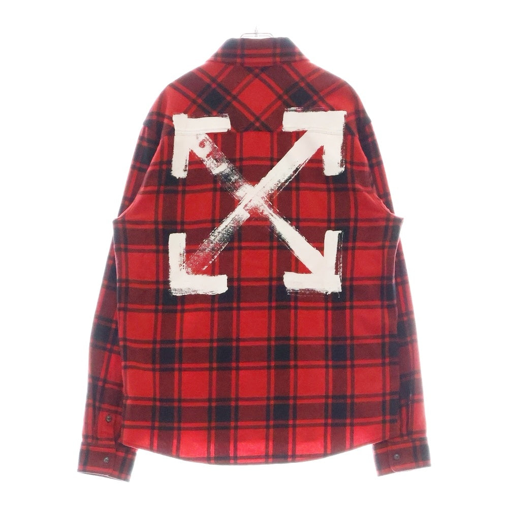 OFF-WHITE(オフホワイト) 22AW ペンキアロー チェック フランネルシャツ レッド 長袖シャツ