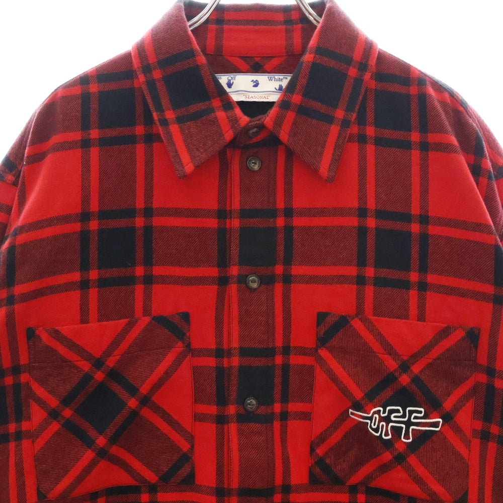 OFF-WHITE(オフホワイト) 22AW ペンキアロー チェック フランネルシャツ レッド 長袖シャツ