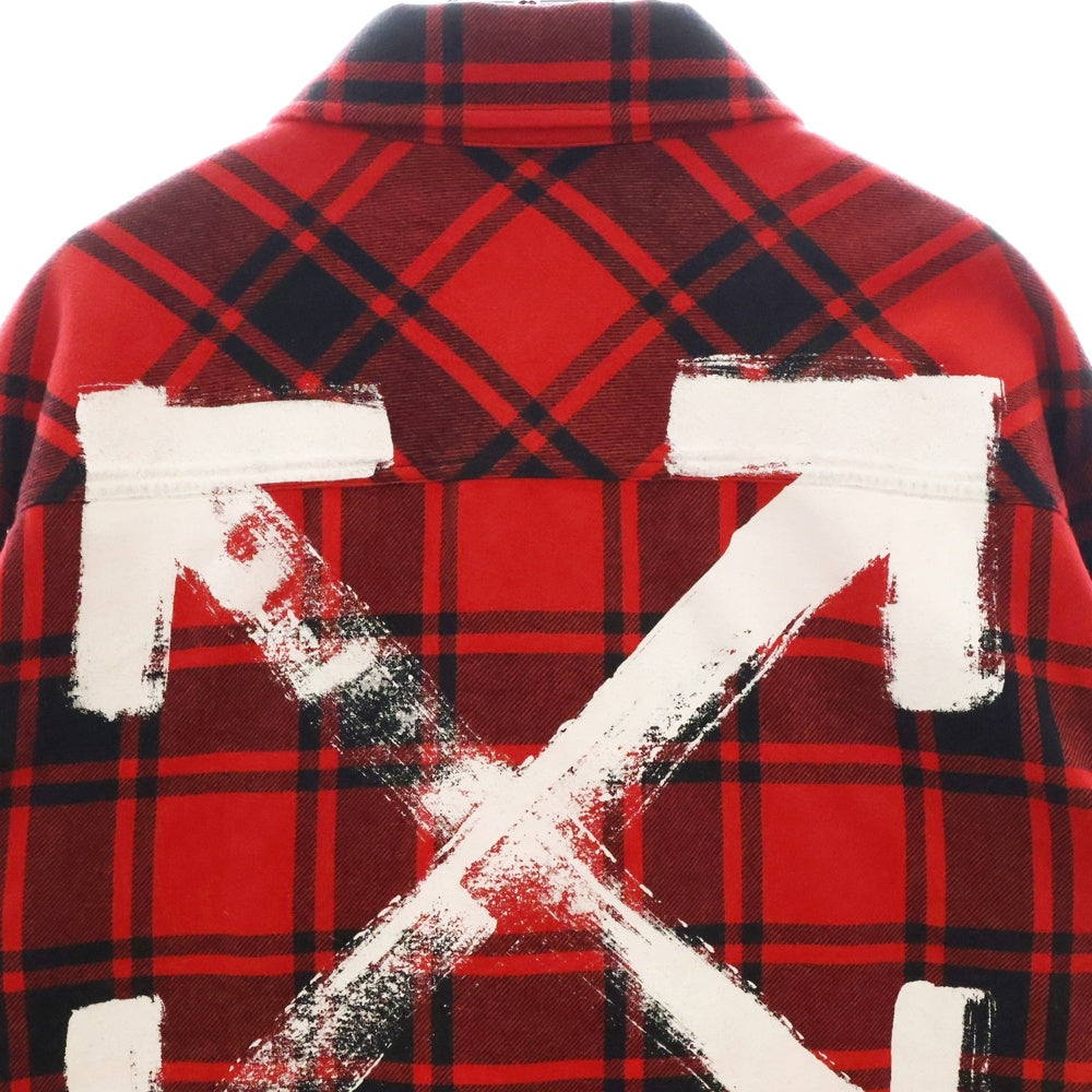 OFF-WHITE(オフホワイト) 22AW ペンキアロー チェック フランネルシャツ レッド 長袖シャツ