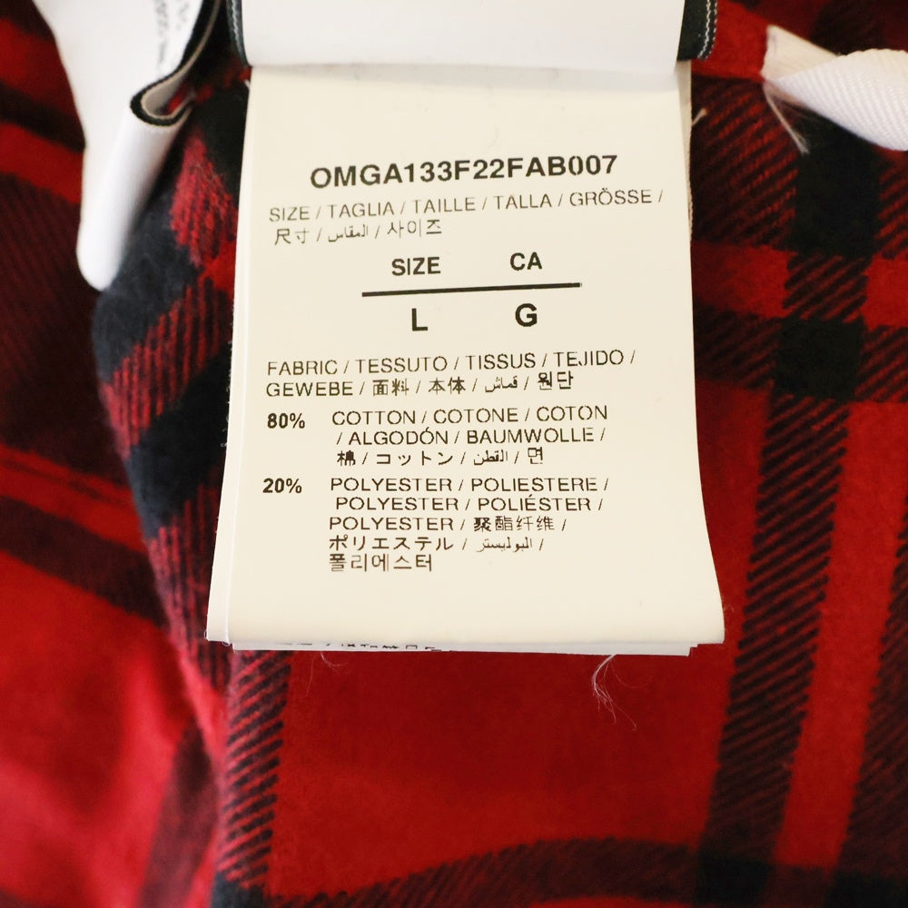 OFF-WHITE(オフホワイト) 22AW ペンキアロー チェック フランネルシャツ レッド 長袖シャツ
